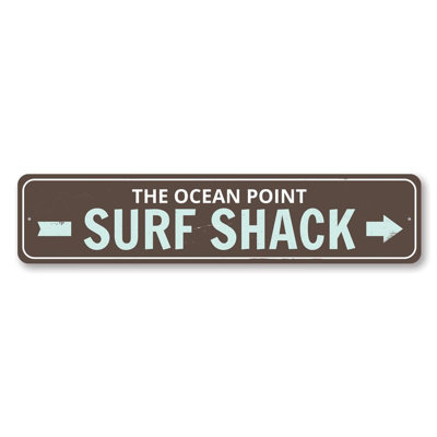 Surf Shack Arrow Sign - 6" X 24"