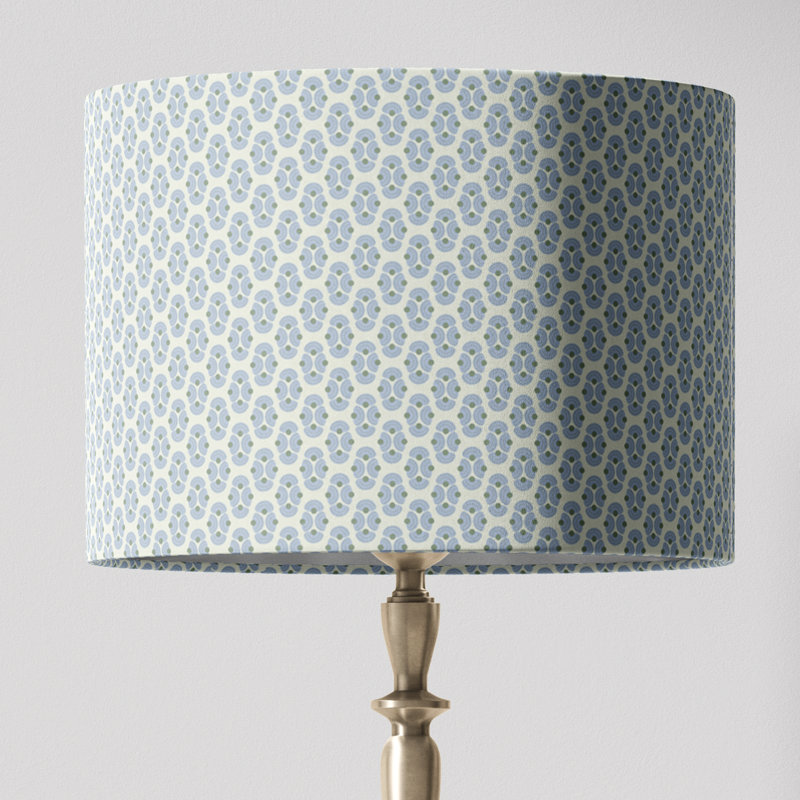 Armada Drum Lampshade, 12" H x 16" W x 16" D, Blue;White