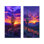 Cactus du désert au coucher du soleil I - ensemble de 2 reproductions d'art mural botanique en métal