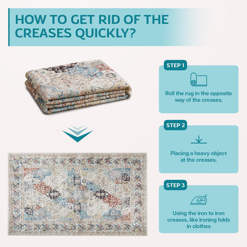 Soft Cashmere Feel Area Rug – Non Slip Low Pile Living Room & Bedroom Carpet, Machine Washable, Rectangle 40 x 60 cm