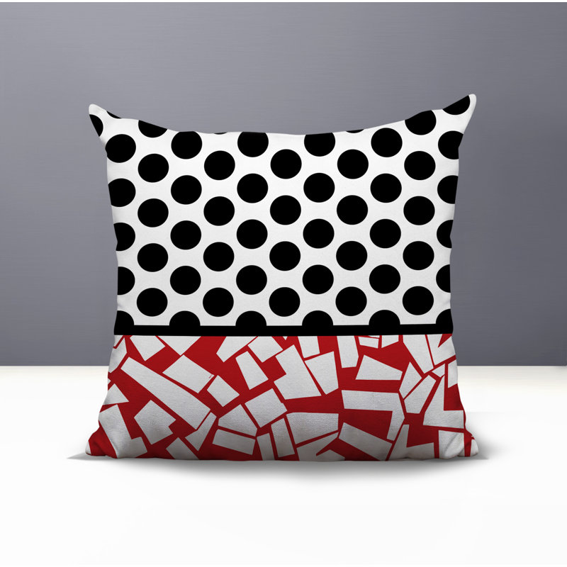 Oreiller carré réversible intérieur / extérieur Miva, Rouge, Carré 16 po