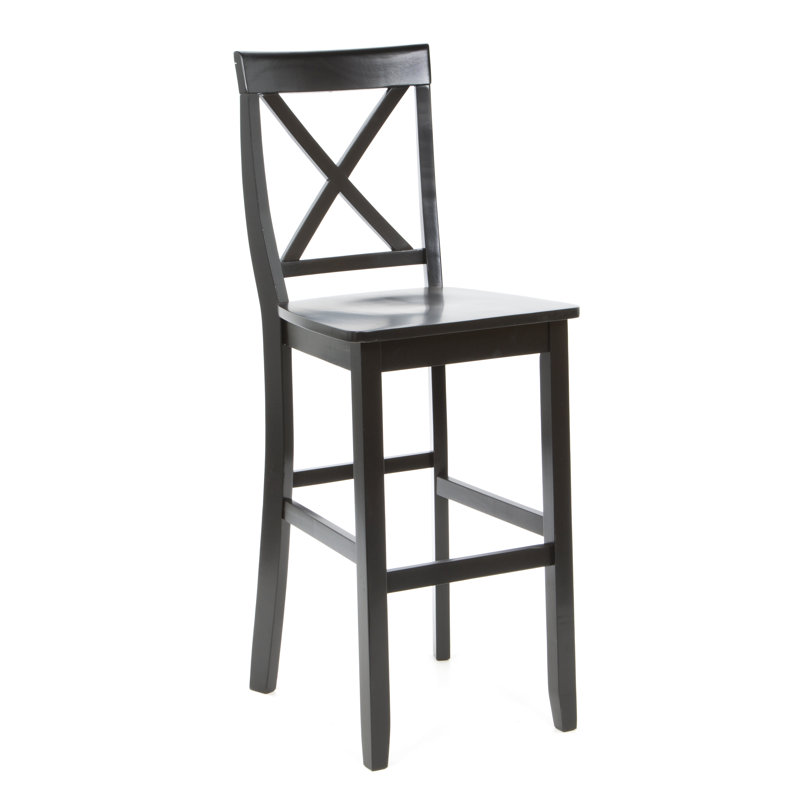 Tabouret de comptoir en bois massif 24 po Diamondback, Noir, Tabouret de bar (siège d'une hauteur de 30 po)