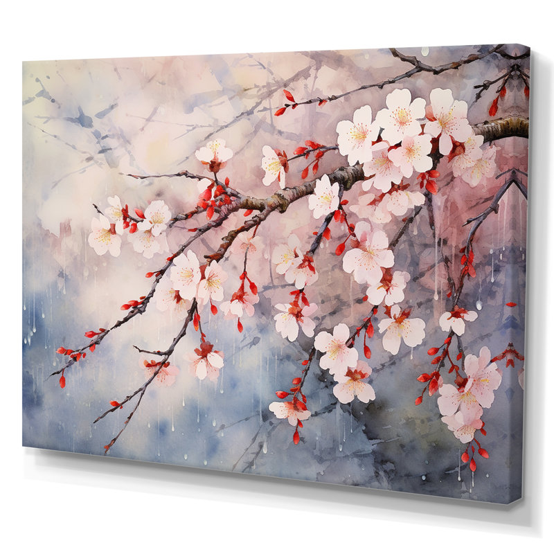 «Flower Whispers Cherry Blossoms» sur toile, Toile tendue, H 30 po x l 40 po x P 1,5 po