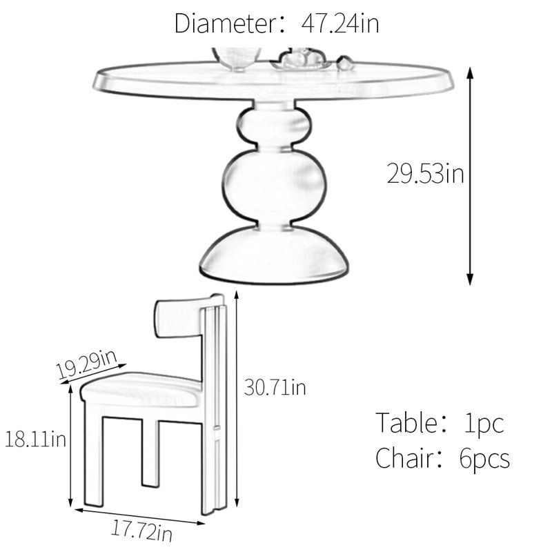 Ensemble de table de salle à manger multicouche, Vert/brun, Blanc, H 29,53 po x L 47,24 po x l 47,24 po