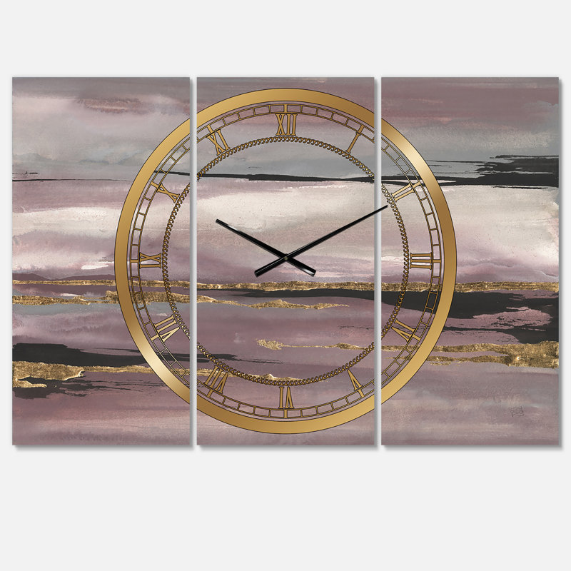 Mauve Glam Storm III - horloge murale moderne