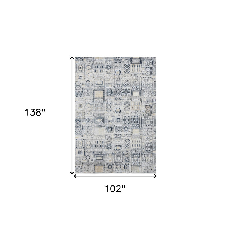 Tapis ivoire noir et doré 9 pi x 12 pi 9 po