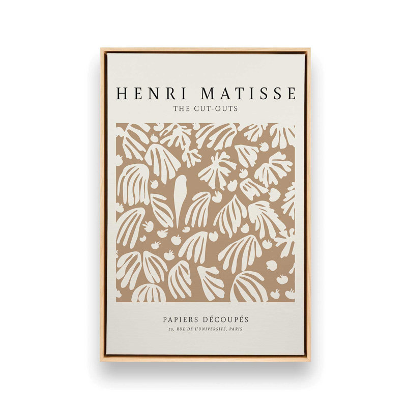 La perruche et la sirène de Matisse, Cadre américain en érable flottant, H 30,75 po x l 20,75 po x P 1,75 po