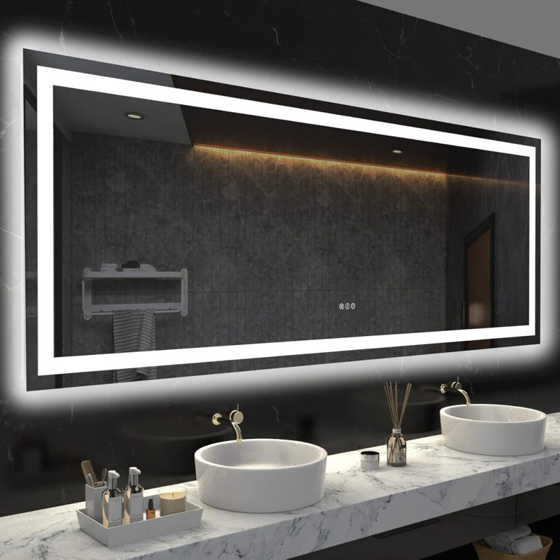 Miroir de salle de bain sans cadre à DEL, miroir intelligent, 39,93 po x 83,93 po
