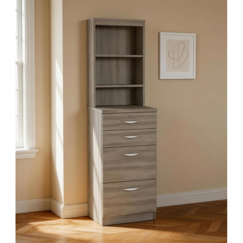 Bettijane 48cm Wide 4 -Drawer File Cabinet, Grey Nebraska