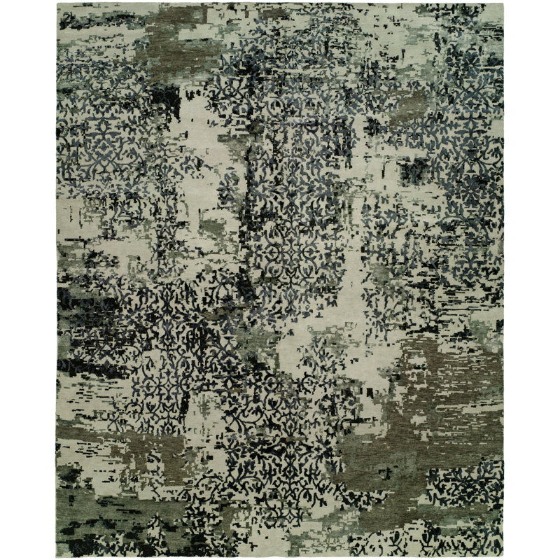 Haneen Abstract Area Rug in Gray, Rectangle 8' x 10'