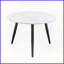 Ensemble de tables basses 3 pièces Modern avec plateau en pierre frittée blanche Pieds en métal noir, assemblage facile Gain de place pour le salon-121049486