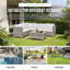 Oseasons® Chaunci Alt Rattan 6 Seat Corner Sofa Set in Dove Grey with Creamy White Cushions