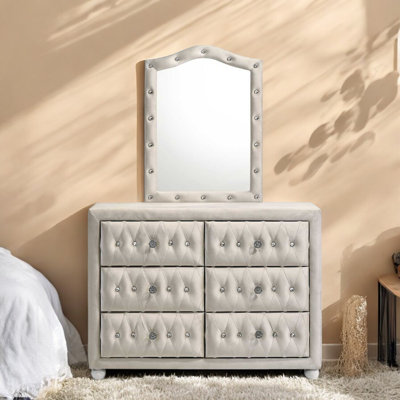 Commode 6 tiroirs avec miroir MyShaun
