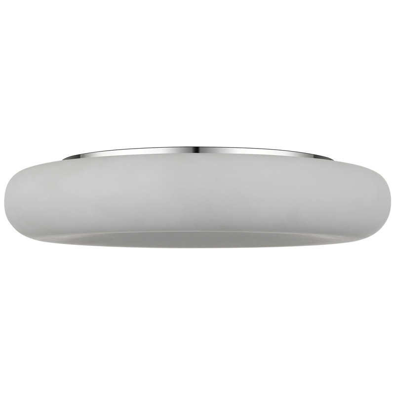Kelly Wearstler Formosa 22" Flush Mount, Alabaster/Polished Nickel