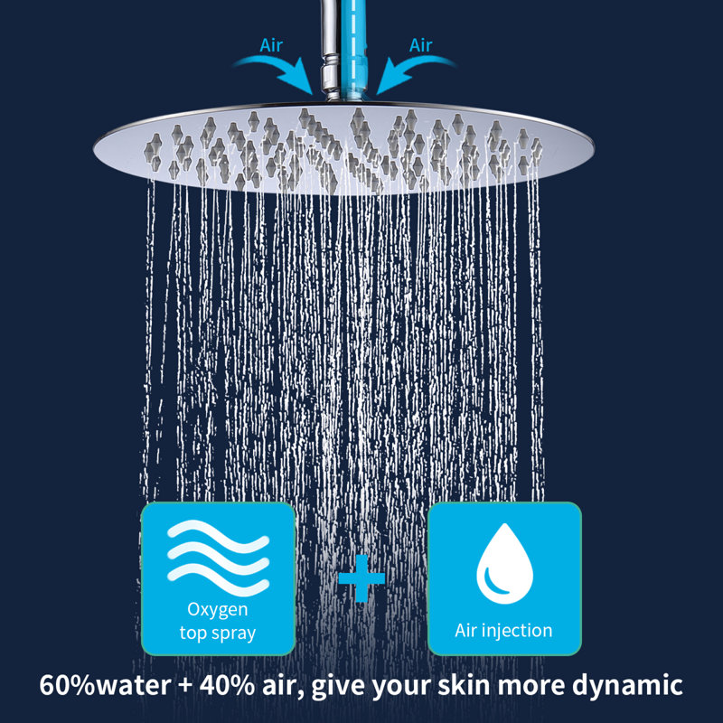 Chrome Rainfall & Handheld Shower System Modern Chrome Finish Perfect For Luxurious Bathing Experience
