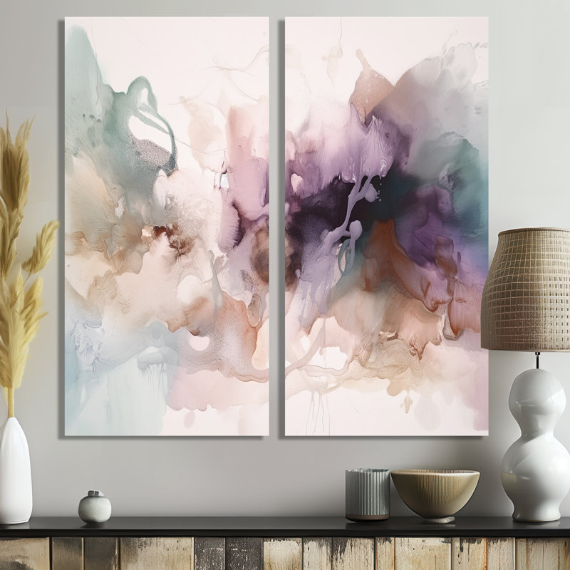 Marbre délicat brun abstrait III - art mural moderne sur toile 2 pièces, 20'' H x 24'' W, Wrapped Canvas, Does Not Apply