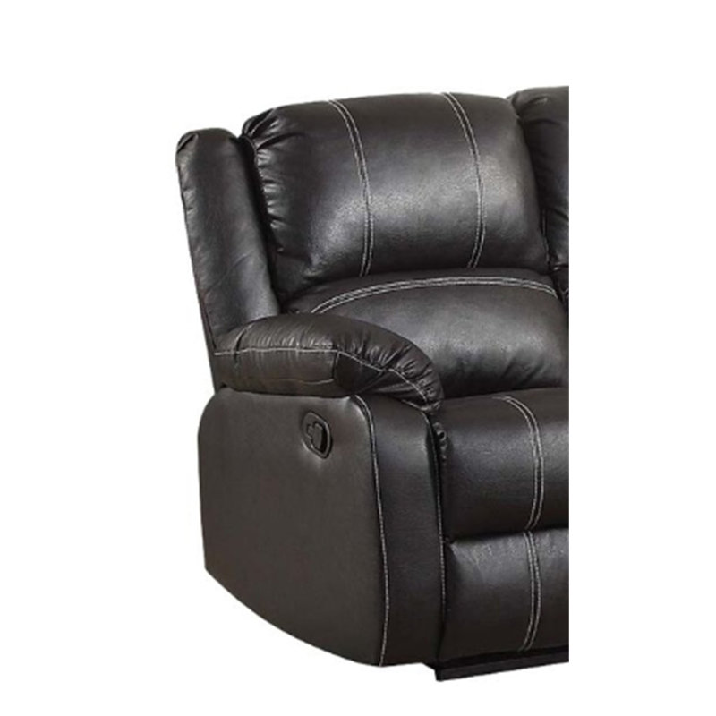 Causeuse inclinable en cuir synthétique Zuriel, Noir