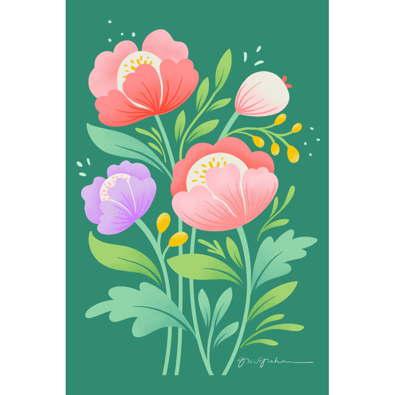Champ de fleurs II, H 18 po x l 12 po x P 1,25 po