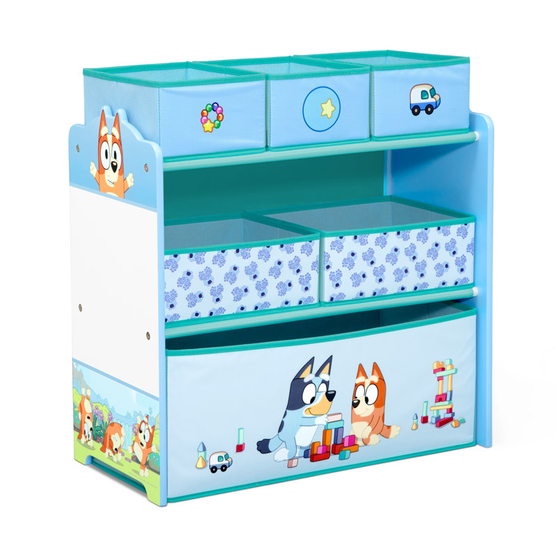 Bluey Design & Store 6 Bin Toy Storage Organizer By Delta Children - Greenguard Gold Certified