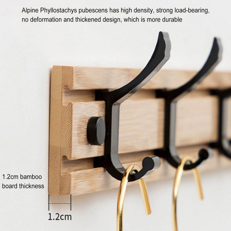 Eleesha Solid Wood Wall 3 - Hook Wall Mounted Coat Rack
