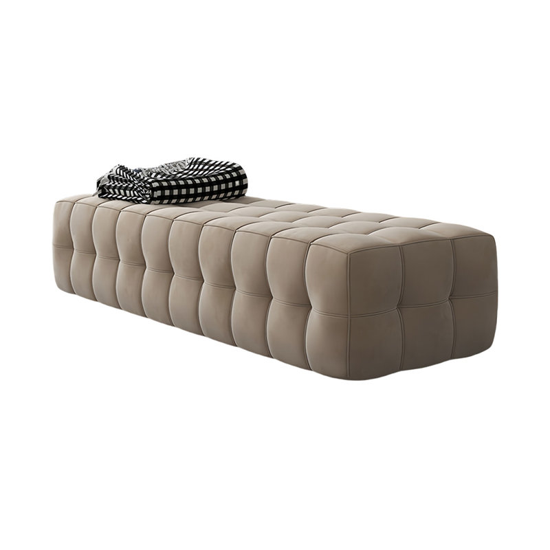 Banc rembourré en velours Muncey, H 14,71 po x l 78,74 po x P 19,68 po