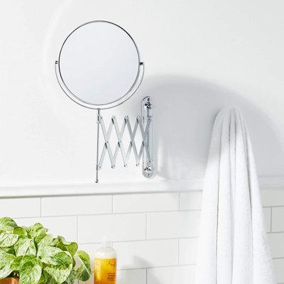 8" Wall Mount Magnified Extension Makeup Mirror