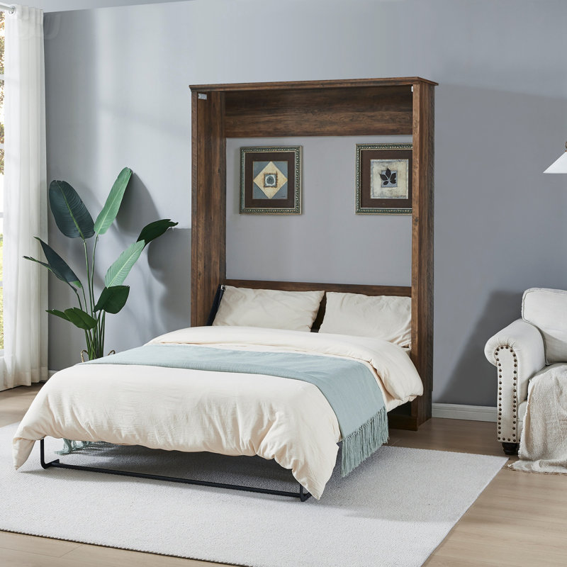 Lit escamotable pleine grandeur à demi-fermeture et ouverture parfaite pour la chambre d'amis