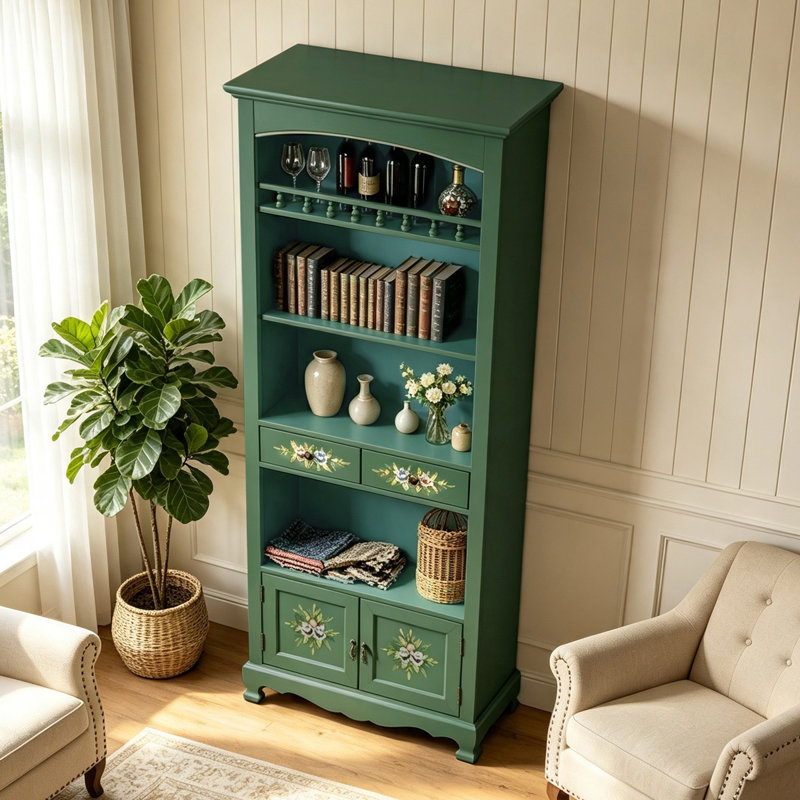 Buffet décoratif moderne en bois manufacturé vert