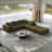 Sectional Sofas, 162\" Modern L-Shaped Modular Sofa with 6 Pillows | No Assembly | Chenille | Sage Green