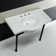 Ceramic Rectangular Console Bathroom Sink with Overflow