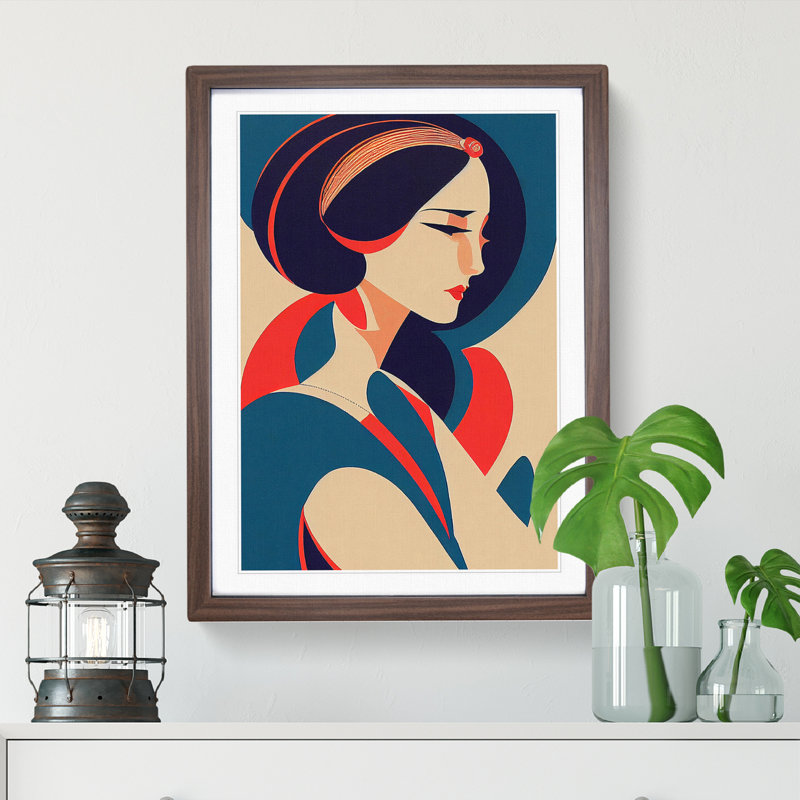 XV1022-775X Art Deco Woman No.5 - Single Picture Frame Print, 46cm H x 34cm W, Brown