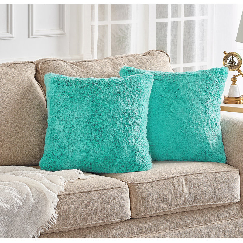 Housse de coussin lourd en fausse fourrure, H 20 pi x l 20 pi, Sable d'Antigua