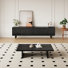 Ensemble de meubles de salon modernes 2 pièces comprenant un meuble télé de 180 cm et une table basse de 119 cm, meuble télé en MDF avec rangement, noir