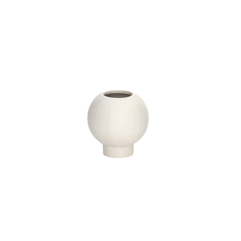 Ceramic Round Vase With Matte Finish White