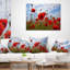 Photo de fleurs de pavot rouge vif - coussin à imprimé floral-29896367-29892882