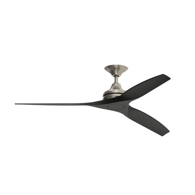 Spitfire 60 inch Indoor/Outdoor Ceiling Fan - Brushed Nickel with Black Blades