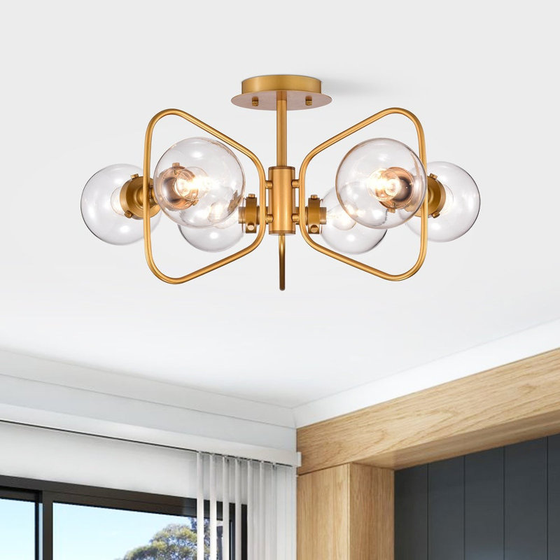 Plafonnier semi-encastré 6 lumières 20 po