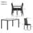 Modern Style 5-piece Dining Table Set with 47.2"L x 27.5"D Rectangular Faux Marble Top Dining Table and 4 PU Upholstered Dining Chairs-2124653586