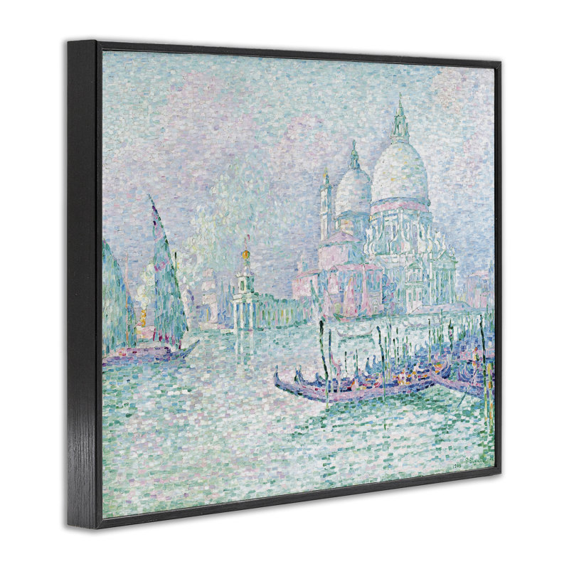 «Classic Venice Signac», reproduction d'art giclée par one1000paintings, H 16 po x l 20 po, Giclée encadrée noir minuit