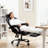 PU Leather Adjustable Gaming Chair, Ergonomic Desk Computer Chair with Headrest, Footrest and Lumbar Support-50490351
