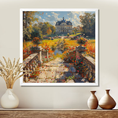 Red Green Summer Baroque Chateau In France - Chateaus Wall Art Print