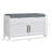 Ample Storage Mdf Modern Entryway Bench For Living Room With Cushion And Shutter Doors