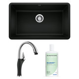 Precis 30" L x 18" W Undermount Kitchen Sink with Faucet & Sink Cleaner