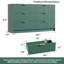 Commode cannelée à 6 tiroirs de 55 po de large avec commode en métal et rangement en métal-939752894