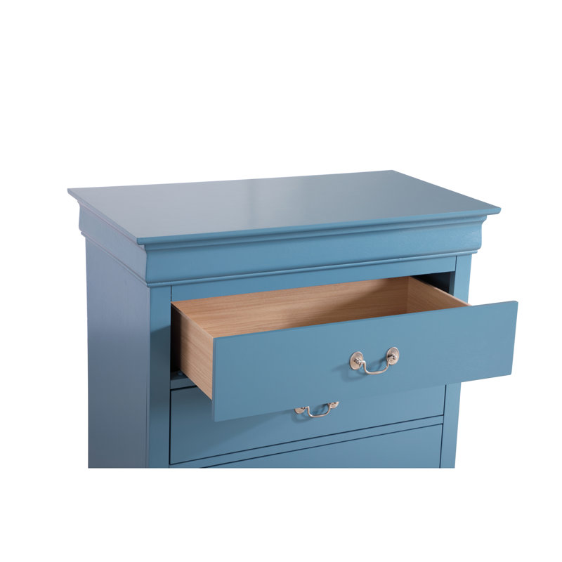  Commode 5 tiroirs Glory Furniture Louis Phillipe, Teal