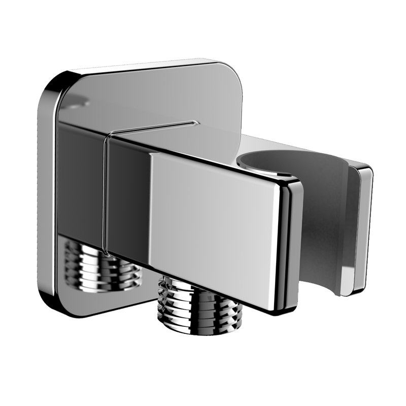 Brass Shower Elbow with Wall Bracket