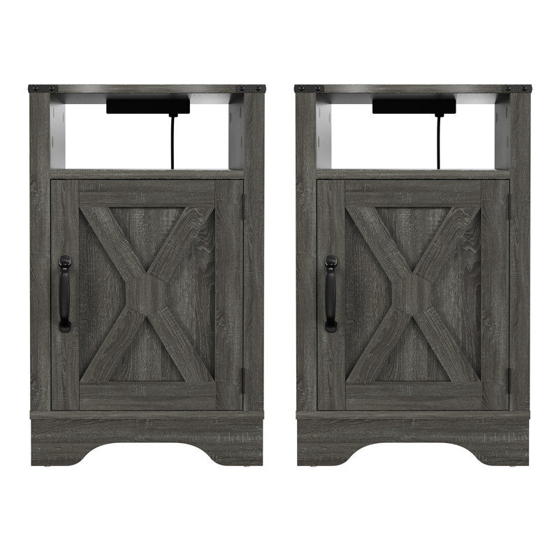 Table de chevet Farmhouse, Gris foncé