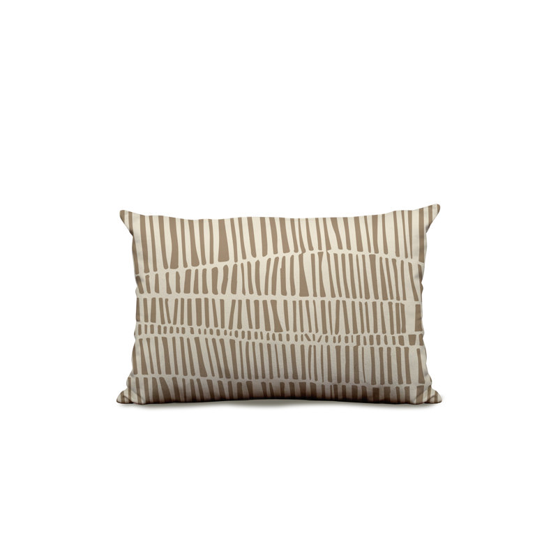 Ikom Polyester/Polyester Blend Lumbar Rectangular Indoor/Outdoor Pillow Cover & Insert, Beige, 18"H x 25"W