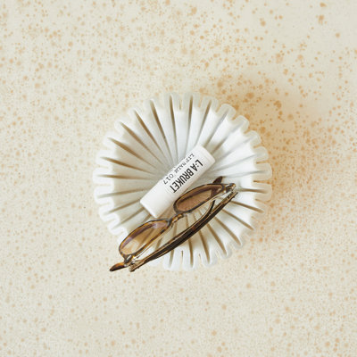 Round Marble Pleated Dish