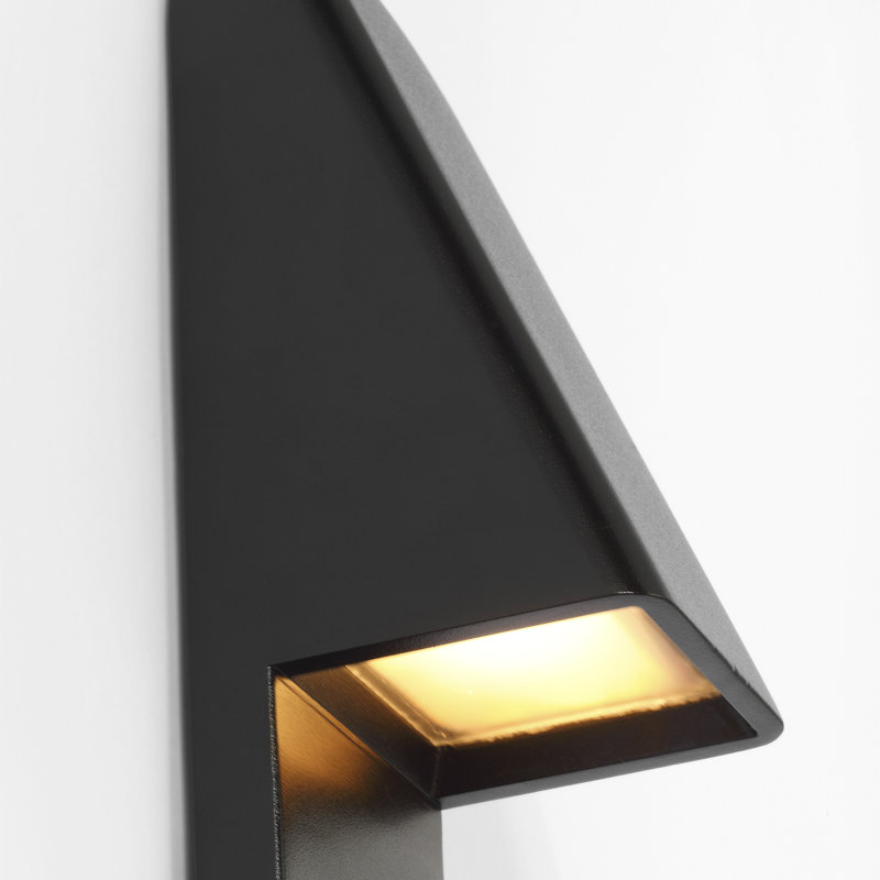 Froler LED Outdoor Sconce, 17" H x 2.4" W x 2.6" D, Black, Black